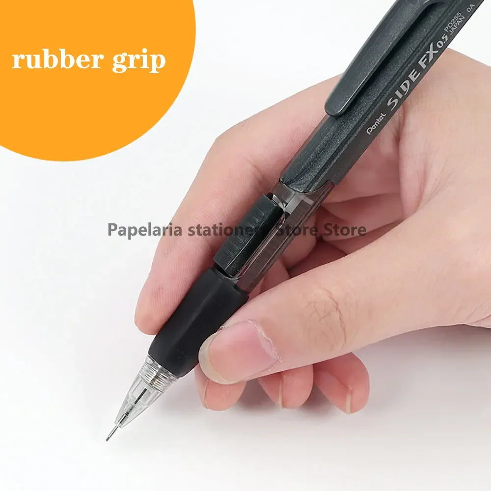 1pcs Pentel Mechanical Pencil 0.5mm PD255 Drawing Art Supplies Office Accessories Student School Stationery Side Press Out Lead