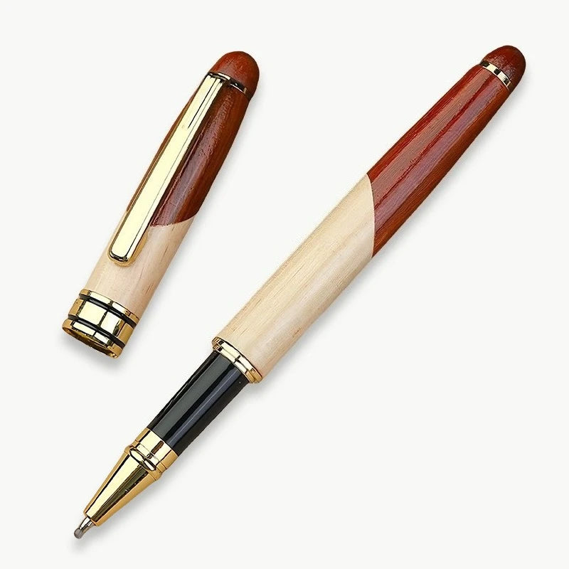 Custom Wood Ballpoint Pen Laser Engrave LOGO Text Personalized Sign Pen for Family Company Friend Gift Box Available