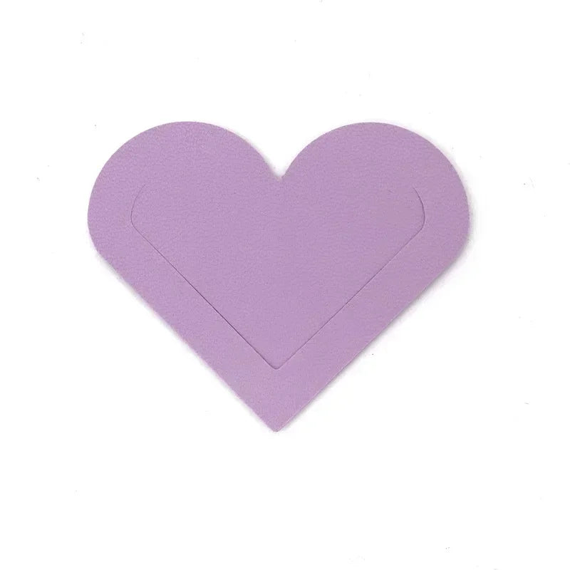 Heart Shaped PU Leather Bookmark Colorful Double Sided Tablet Gift for Book Lovers Readers and Diary Lovers