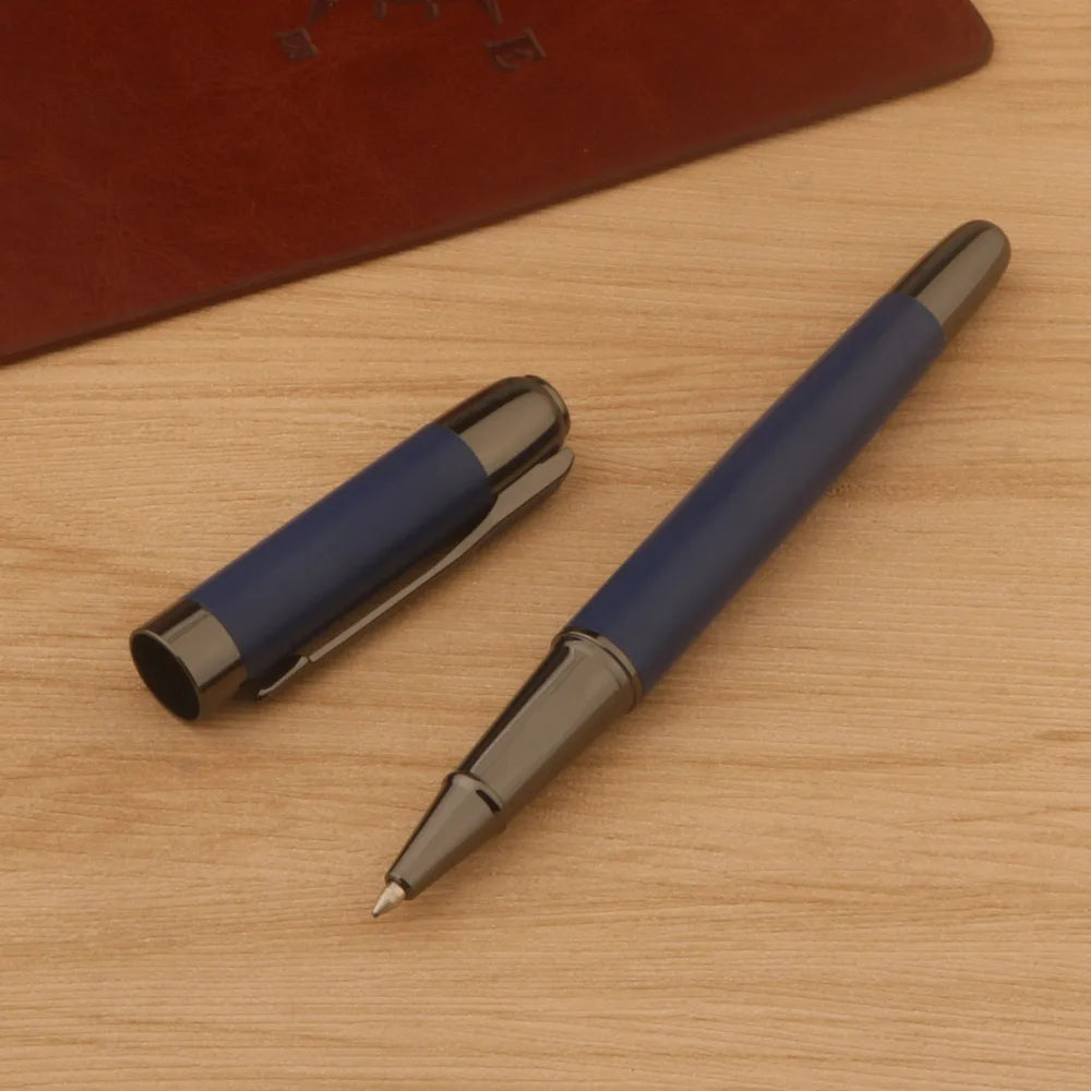 1Pc Metal Ballpoint Pen matte blue Gun Grey Ink Gel Pen Bullet Tip 0.5mm Rollerball Pen School Office Supplies Stationery Pen