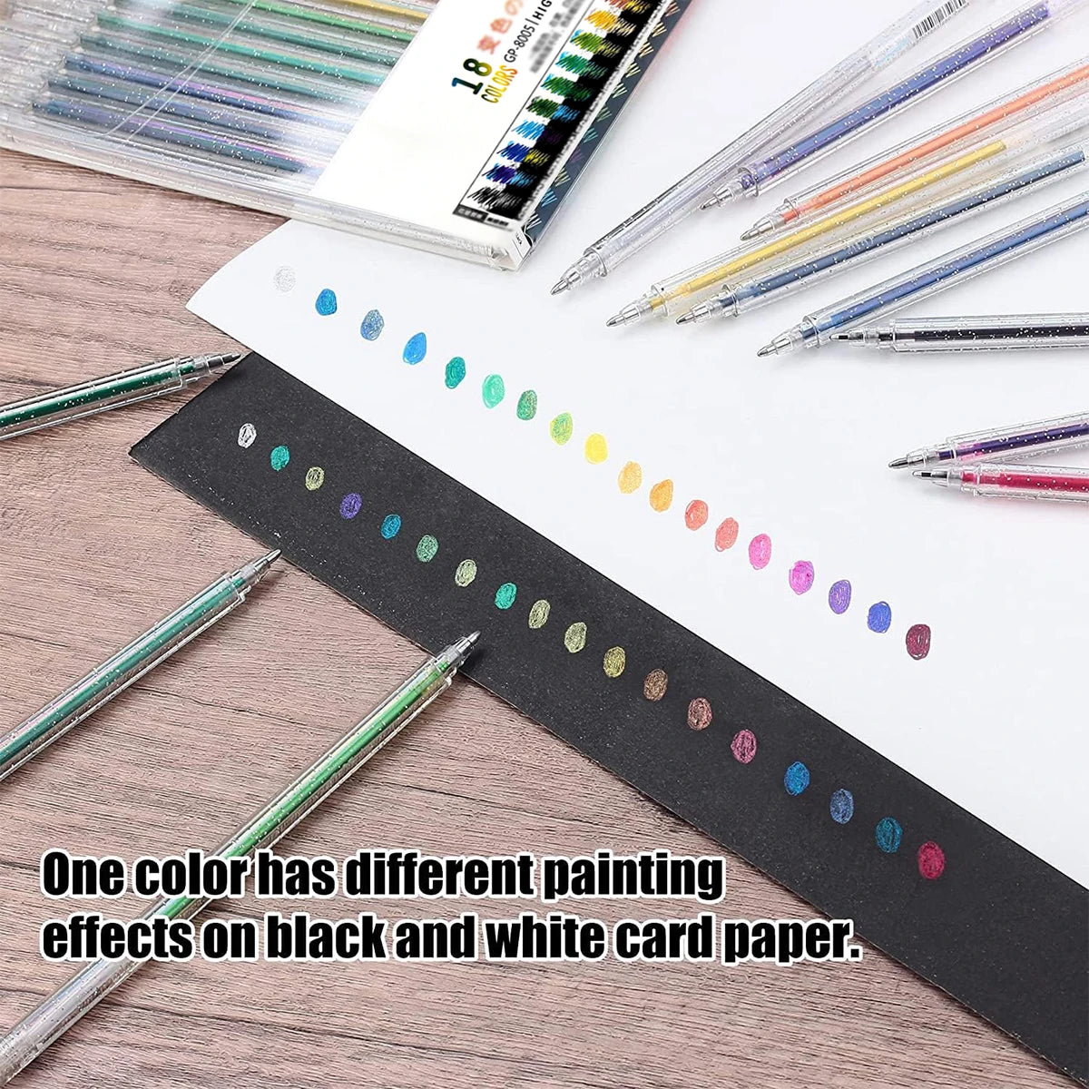 8/12/18 Color Glitter Gel Pen 1.0mm Metal Glitter Color Ballpoint Pen Paper Cardstock Diary Drawing Marking Coloring DIY Art