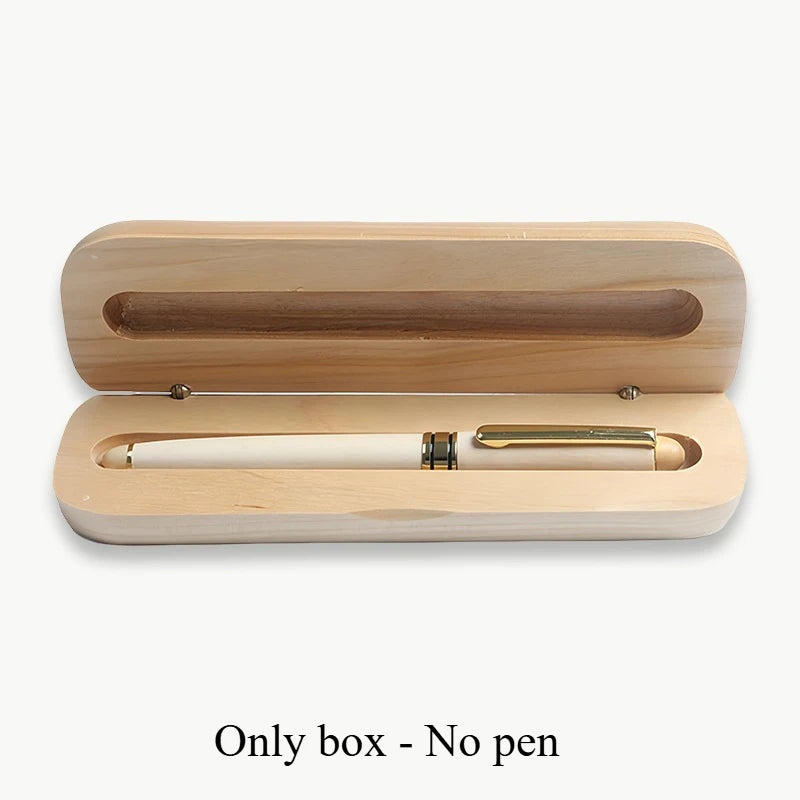 Custom Wood Ballpoint Pen Laser Engrave LOGO Text Personalized Sign Pen for Family Company Friend Gift Box Available
