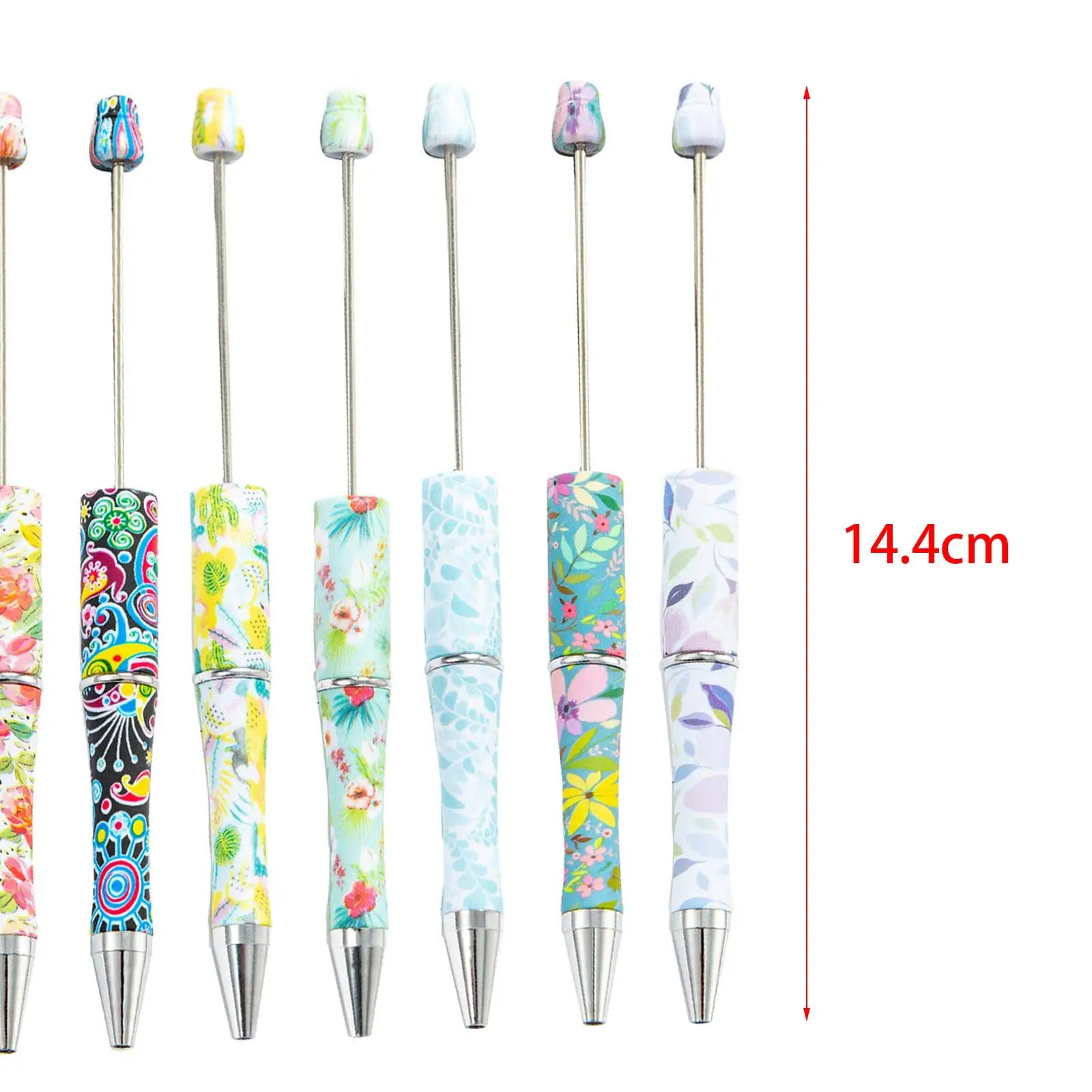 10 Pieces Beadable Pens Bead Pen Beaded Pen Beaded Ballpoint Pens for Drawing