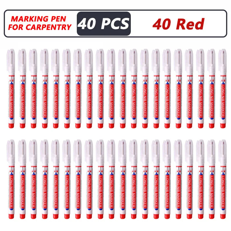 8Pcs/Set 20mm Deep Hole Long Nib Head Markers For Metal Perforating Pen Waterproof Bathroom Woodworking Decoration Multi-Purpose