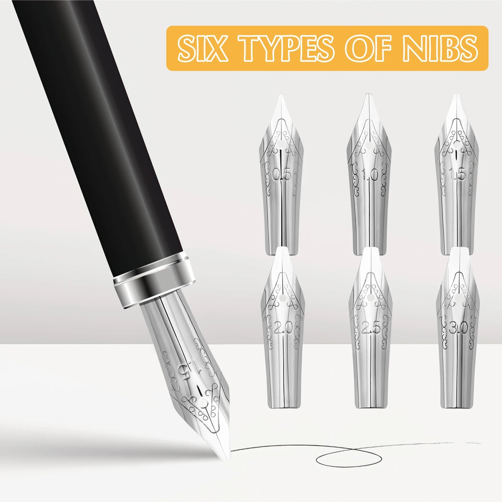 30Pcs PenNibs Stainless Steel Writing Drawing Supplies for Students Artists Beginners Calligraphy Fountain Pen Nibsreplacements