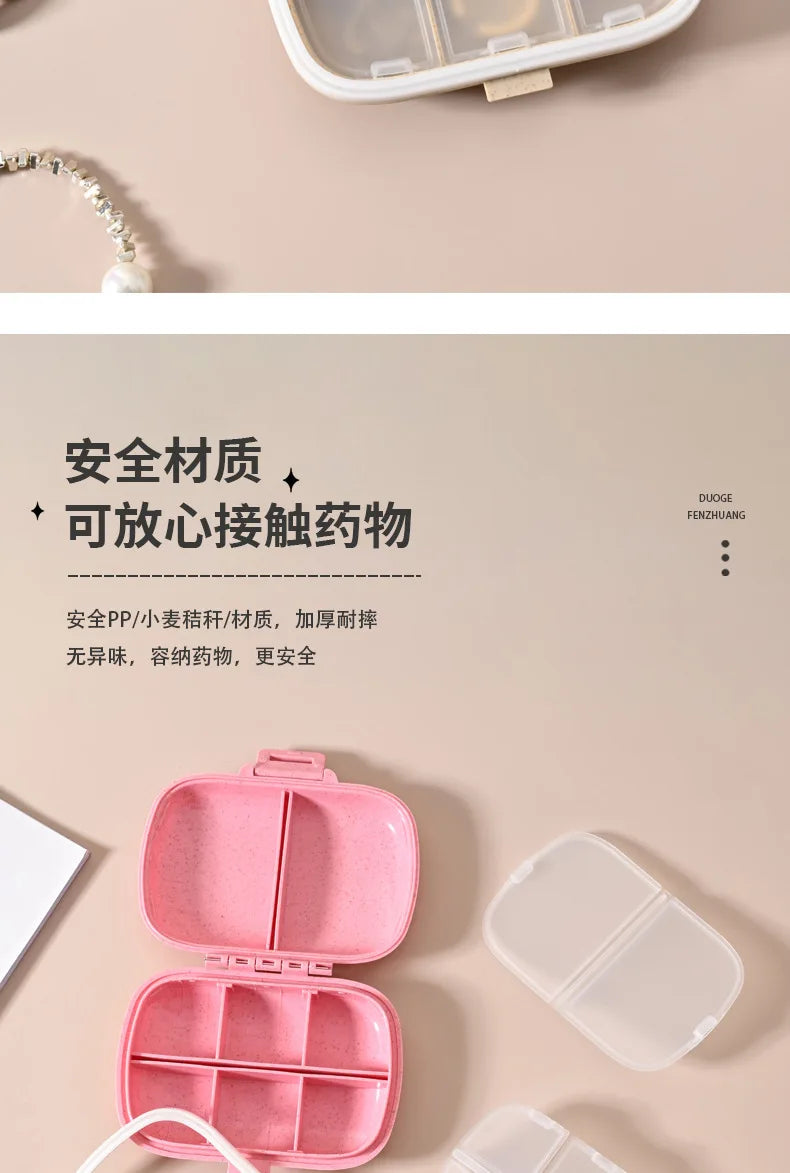 Snoopys Mini Portable Pills Organizer Case 8 Grids PillBox Tablet Storage Container Travel Weekly Medicine Pill's Box Pill Case