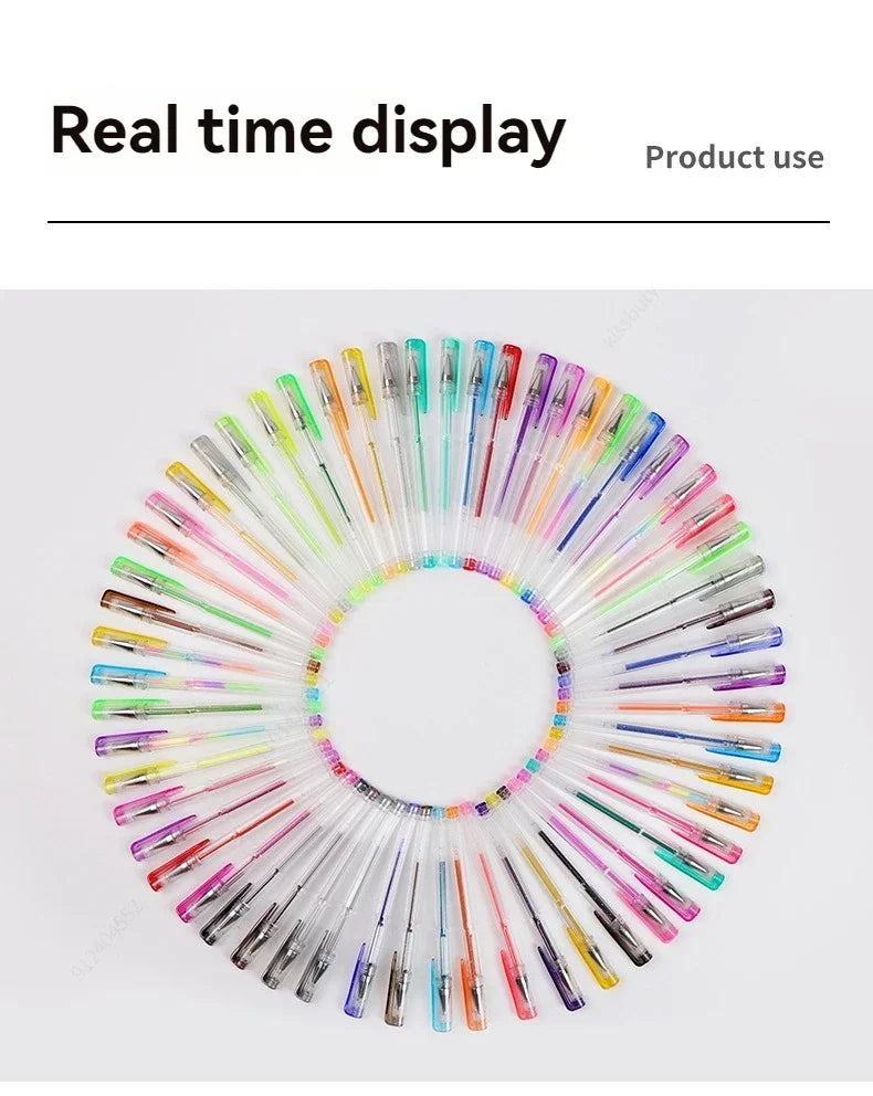 100/5Pcs Gel Pen Set 100 Colored Gel Pens for Coloring Books Drawing Doodle Crafts Scrapbooks Journaling Planner School Supplies