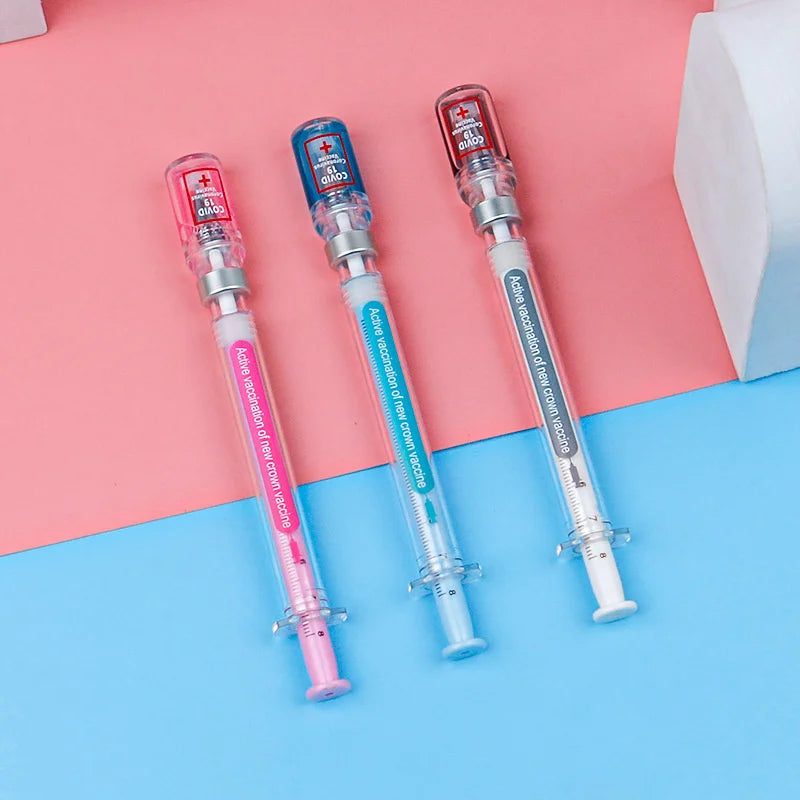 3 pcs/set,1-3-5 set Creative Novelty Syringe Peculiar Shape Stationery 0.5 MM Cute Gel Pen