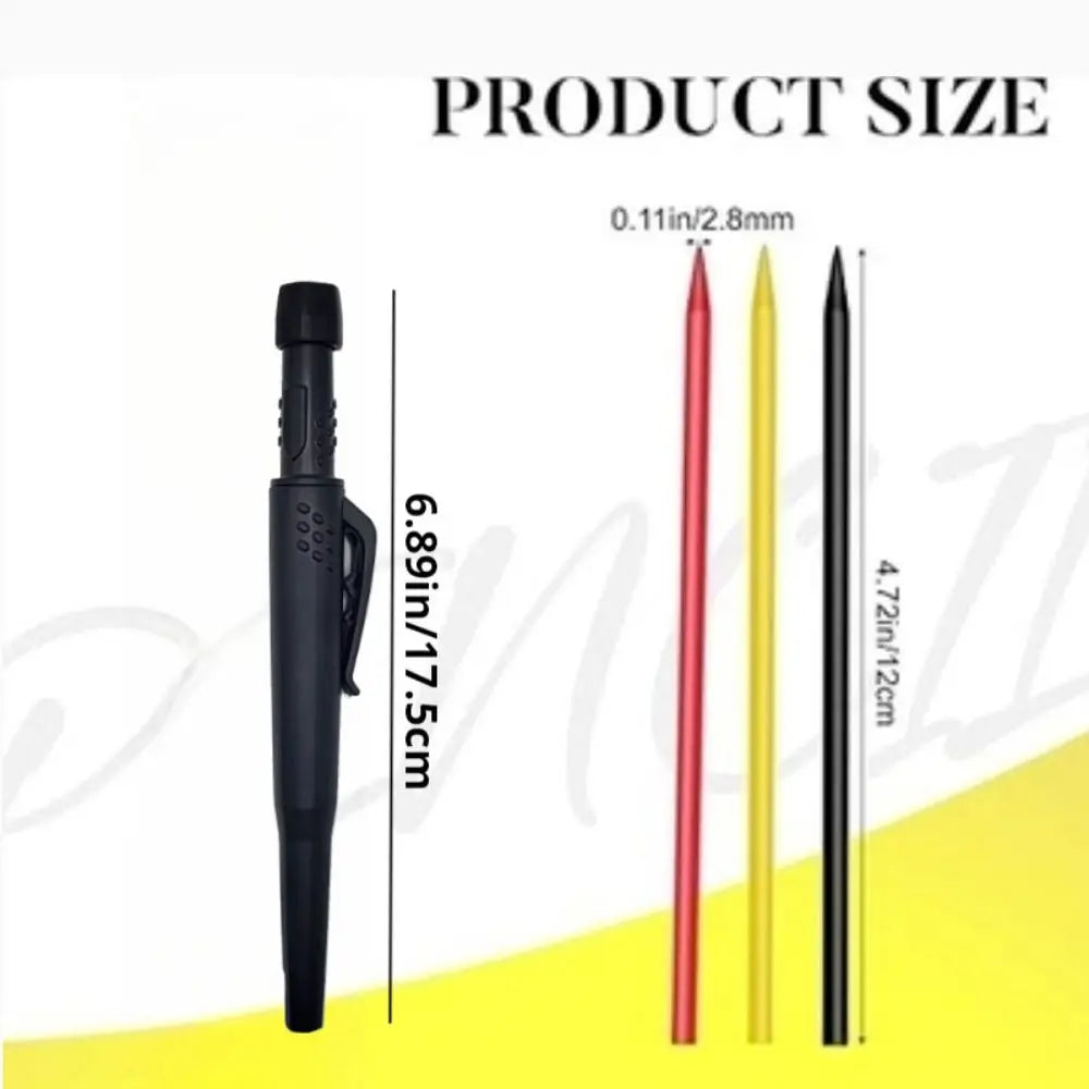 Solid Carpenter Mechanical Pencil One-piece design Pen Cap With Sharpener Woodworking Construction Pencil Stationery Supplies