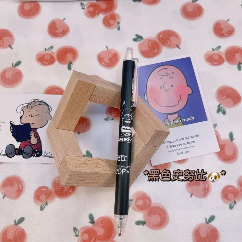 6pcs Snoopy Neutral Pen 0.5mm Black Water Pen for Writing Notebooks Girls CuteSchool Office Supplies Accessories Stationery Gift