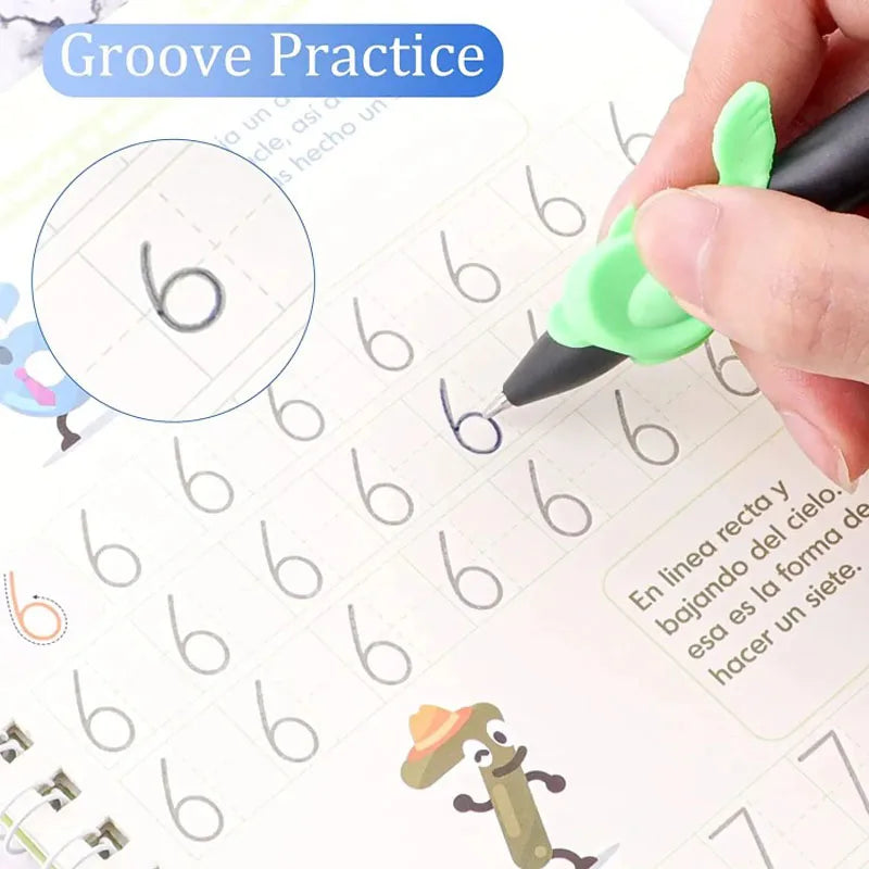 4Books Magic Writing Book in Spanish Calligraphy Notebook Montessori Kids Reusable Educational Calligraphic Letter Practice Toy