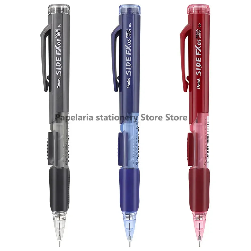 1pcs Pentel Mechanical Pencil 0.5mm PD255 Drawing Art Supplies Office Accessories Student School Stationery Side Press Out Lead