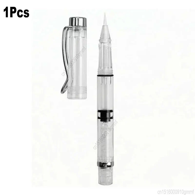 1/10Pcs Set Soft Tip Watercolor Brush Pen Transparent Calligraphy Brush Refillable Ink Fountain Art Drawing Painting Writing Pen