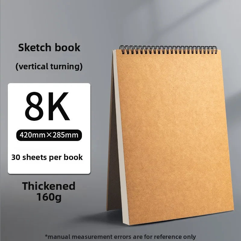 160g Professional Thick Sketchbook Sketch Drawing Paper 30 Sheets A5 A4 16K 8K Drawing Notebook Graffiti Book School Art Supplie