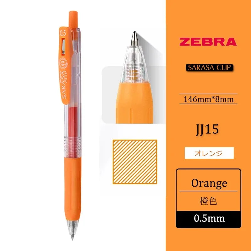 1pcs Japan ZEBRA SARASA Gel Pen JJ15 0.5mm Color Large Capacity Quick Drying for Writing Kawaii School Stationery Art Supplies