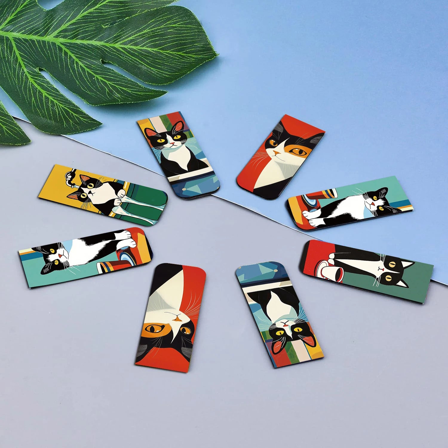 5PCS Simple And Fun Cat Magnetic Bookmarks Reading Items Page Holder Stationery Office Supplies Book For Pages Books Readers