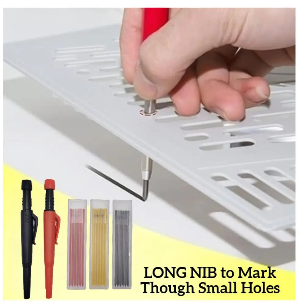 Solid Carpenter Mechanical Pencil One-piece design Pen Cap With Sharpener Woodworking Construction Pencil Stationery Supplies