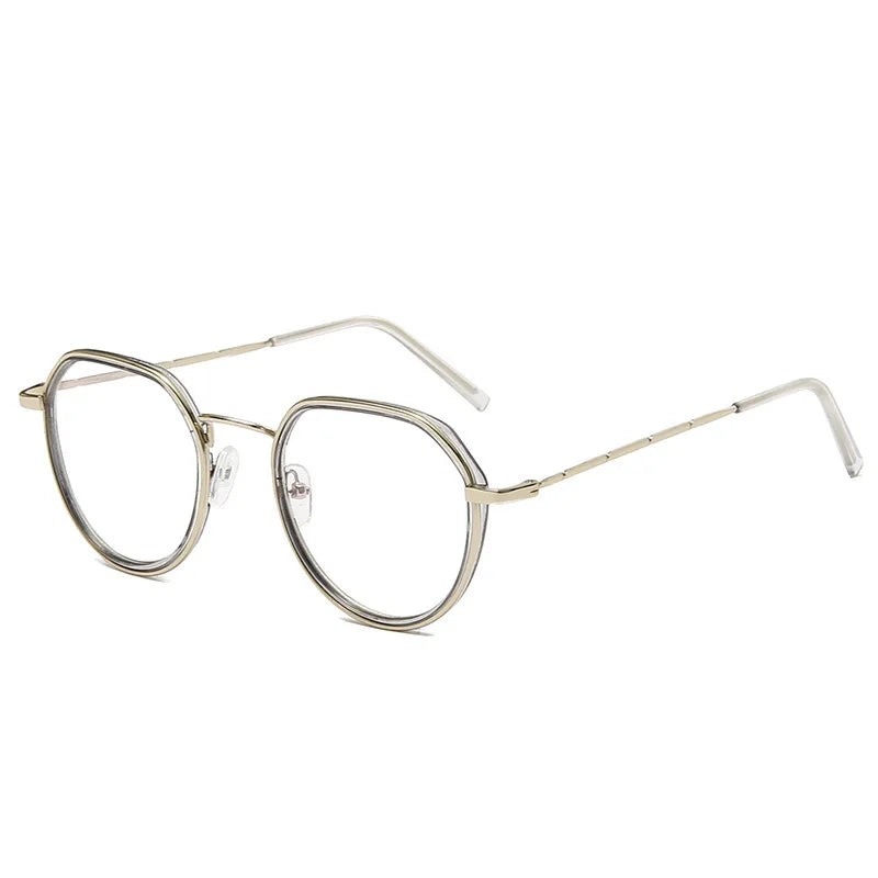 CRIXALIS Retro Round Blue Light Glsses for Women Men Fashion Computer Eyewear Vintage Metal Eyeglass Frame Female Male UV400
