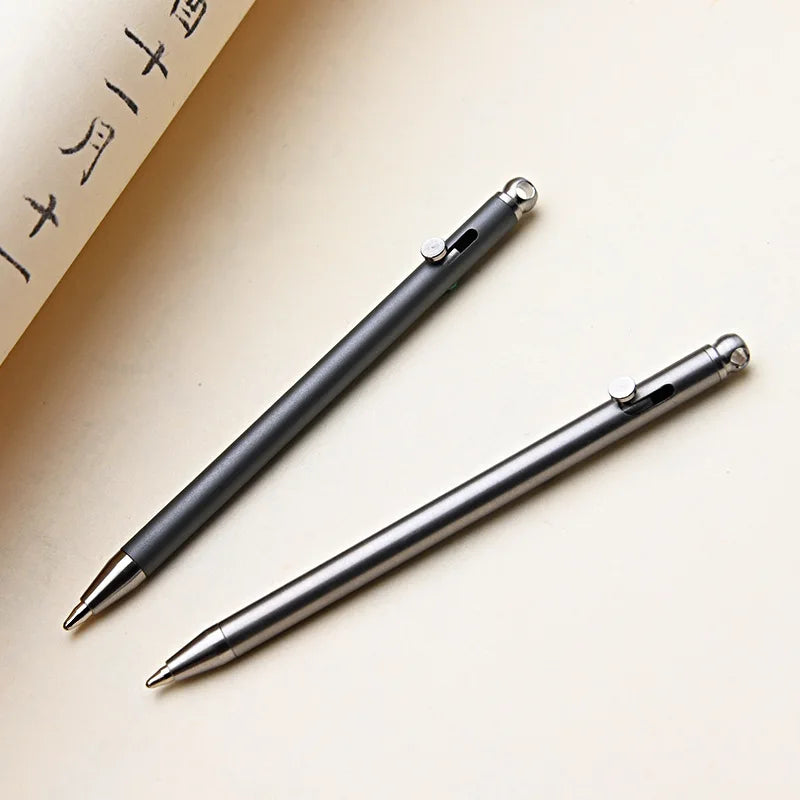 Pure Titanium Mini Compact Bolt Pen Portable Keychain Pen Portable Travel Metal Ballpoint Pen Signing Party Gifts for Guests