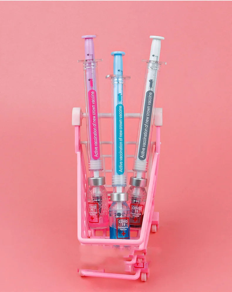 3 pcs/set,1-3-5 set Creative Novelty Syringe Peculiar Shape Stationery 0.5 MM Cute Gel Pen