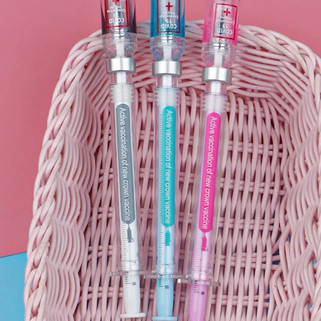 3 pcs/set,1-3-5 set Creative Novelty Syringe Peculiar Shape Stationery 0.5 MM Cute Gel Pen