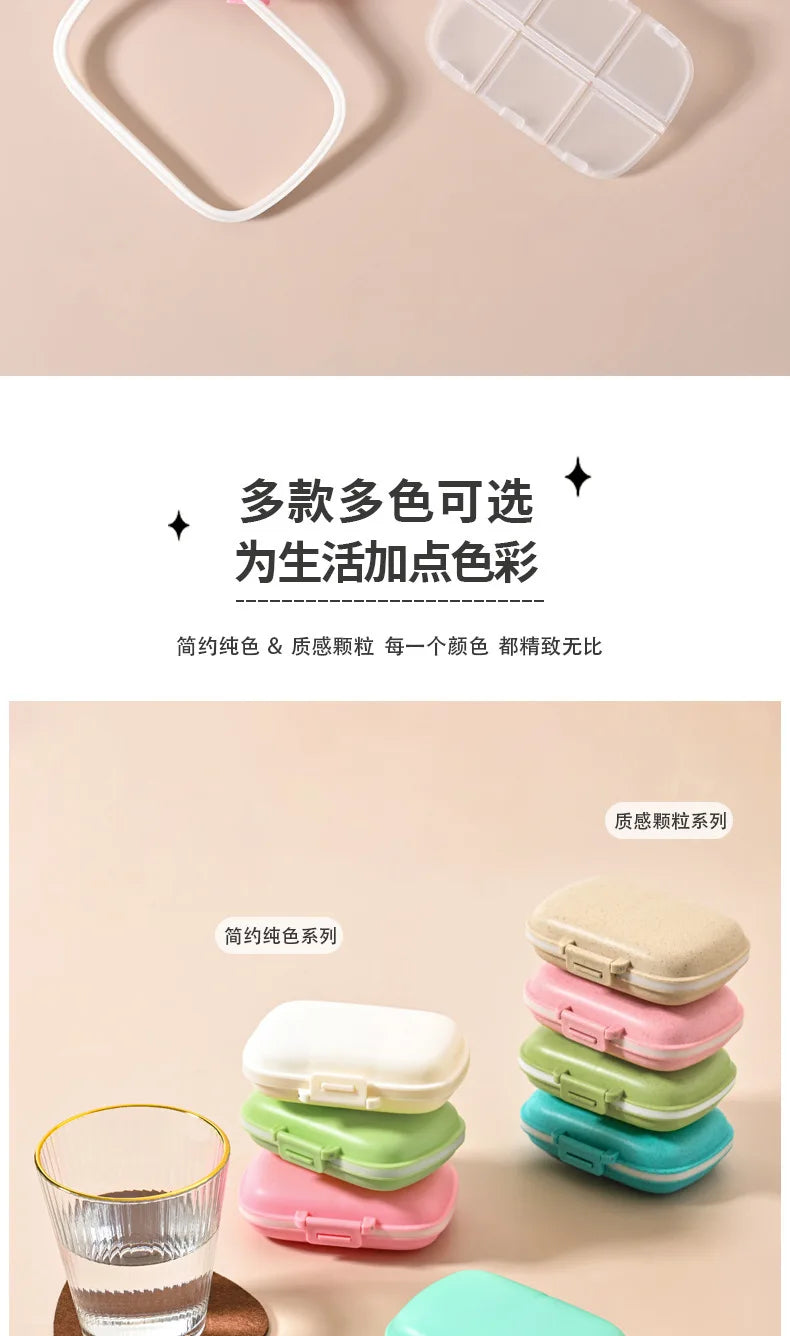 Snoopys Mini Portable Pills Organizer Case 8 Grids PillBox Tablet Storage Container Travel Weekly Medicine Pill's Box Pill Case