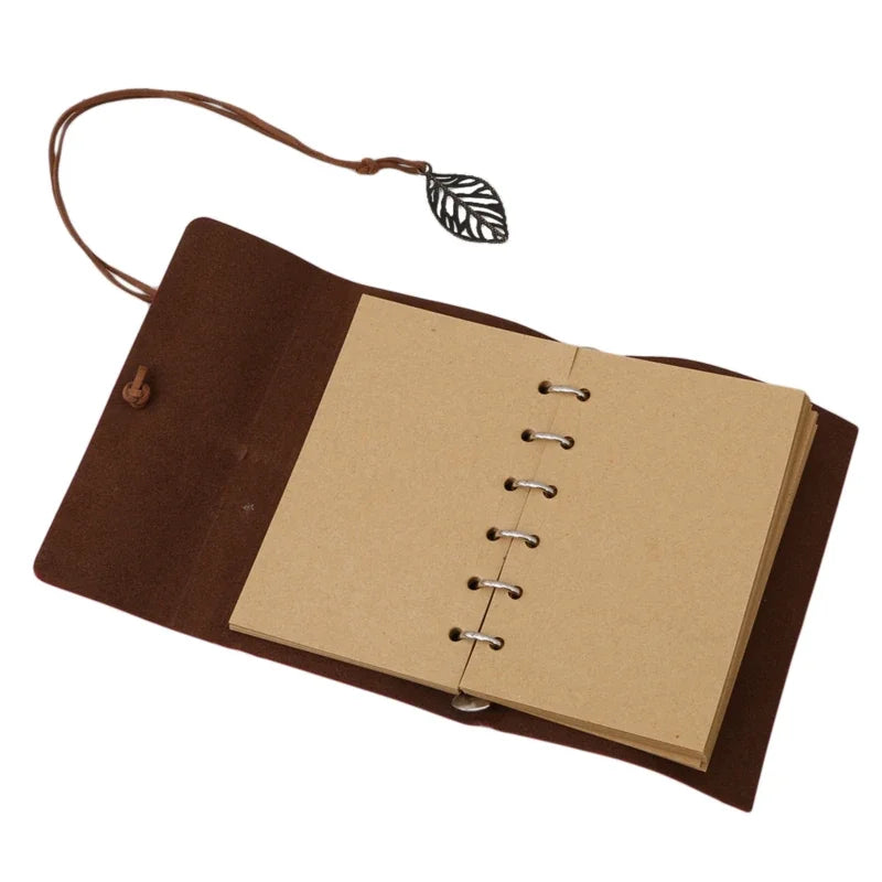 Spiral Notebook Retro Diary Antique PU Leather Notebook A7 Replaceable Stationery Gift Travel Journal
