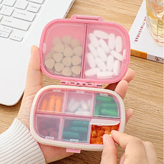 Move K-Pop Demon Hunters 8 Grid Compartment Pill Storage Box Fashion Printed Portable Travel Home Vitamin Container Cartoon Gift