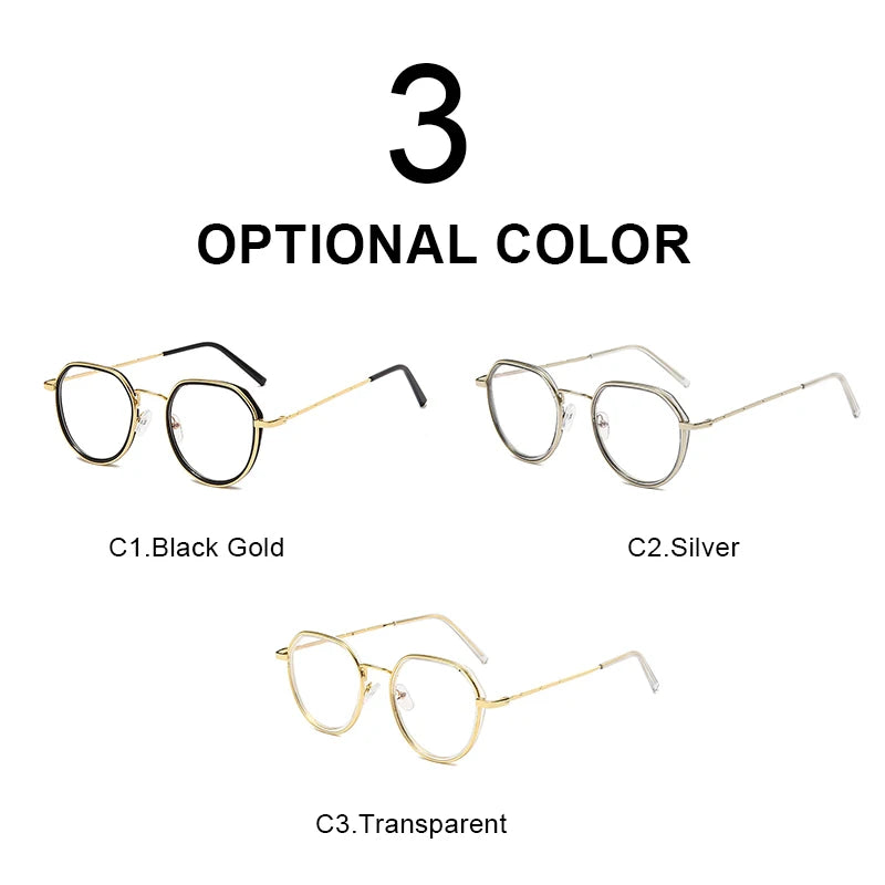 CRIXALIS Retro Round Blue Light Glsses for Women Men Fashion Computer Eyewear Vintage Metal Eyeglass Frame Female Male UV400