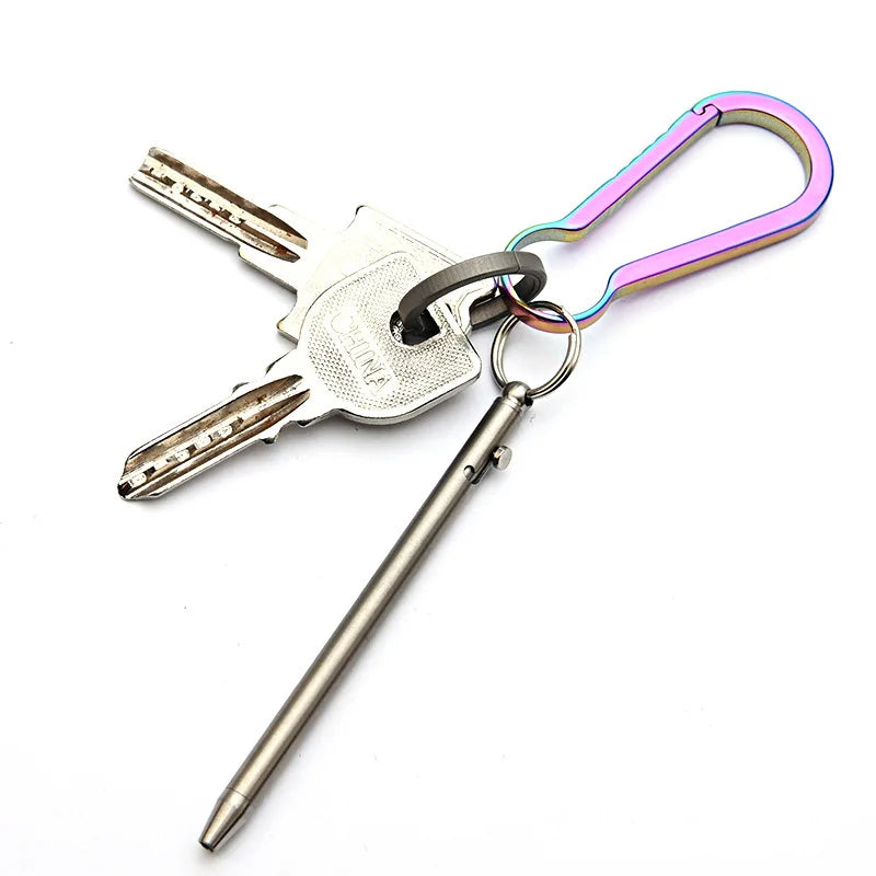 Pure Titanium Mini Compact Bolt Pen Portable Keychain Pen Portable Travel Metal Ballpoint Pen Signing Party Gifts for Guests